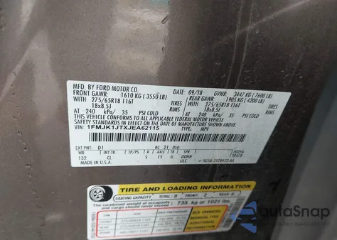 2018 Ford Expedition Max Xlt from USA, damaged, VIN 1FMJK1JTXJEA62115